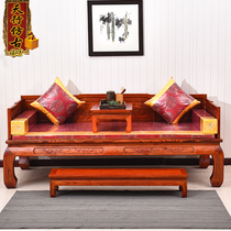 Chinese style Ming and Qing carved grass dragon Luohan bed solid wood Luohan bed Elm antique concubine bed recliner mahogany sofa