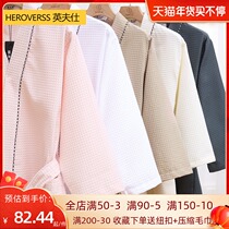 Waffle bathrobe womens spring and autumn robes long mens beauty salon special hotel pure cotton absorbent bath towel bathrobe bathrobe
