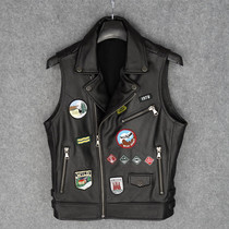 Only 30 new Pakistan first layer cowhide leather leather leather clothing multi-standard locomotive vest men and women couple short models
