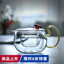 Ceramic Teapot Glass Teapot Single pot Small tea kettle Filter High temperature resistant Kung Fu tea set Tea making Teapot
