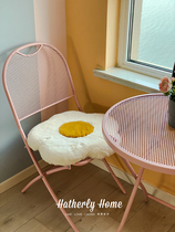 Nordic bed and breakfast Poached egg flower frangipani shape cushion imitation rabbit hair Autumn and winter plush warm memory cotton cushion