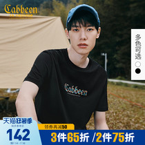 Cabin mens black and white round neck short sleeve T-shirt logo fashion simple men and women can wear 2021 spring and summer new A