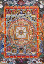 The knot pure hand-made tantric Buddha painting time wheel Vajra Mandala city map thangka Tibet hand-painted photo paper