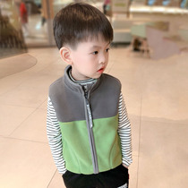 Childrens vest Spring and Autumn new childrens clothing warm waistcoat baby fleece vest inside and outside wearing boy horse clip tide