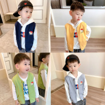 Children Waistcoat Vest Autumn Clothing New Middle Children Pure Cotton Casual Kan Shoulder Baby Blouse Boy Waistcoat Spring Autumn Tide