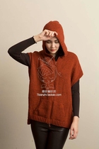 (pattern weaving workshop) caramel female hooded vest pullover sweater needle text diagram