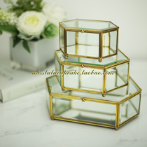 European retro box glass storage box retro jewelry box glass jewelry box transparent eternal flower box cake pan