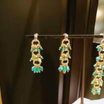 c (ST) new woven circle multi-treasure flow Su mid-ear nail pair