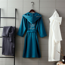 5-star hotel bathrobe upscale pure cotton spring autumn winter long style female water suction speed dry lovers a couple of summer men sleeping robes