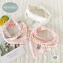 Baby saliva towel Summer Female Princess cotton lace type thin Korean fashion ultra-thin bib cute absorbent