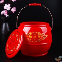 Wedding supplies Daquan wedding wedding zi sun tong upscale dowry family spittoon mahogany toilet wedding of the barrel