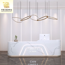Cashier shop atmosphere counter Clothing store Beauty salon Barber shop Company front desk reception Simple modern bar counter