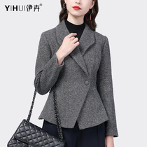 Xiaoxiangfeng woolen coat womens short section woolen slim fit small suit professional temperament 2022 autumn and winter new