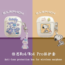  Cute cartoon Baseus w04 protective cover for WO4 pro Bluetooth wireless headphone shell baseus bass soft shell