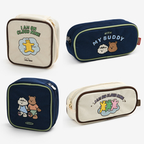 Korea Dailylike cute embroidery multi-function storage bag Digital finishing bag Cosmetic bag Stationery bag Pen bag