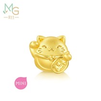 Zhou Shengsheng Gold (Pure gold)Charme Baby Lucky Cat Transfer Beads 92307C Hard Gold Tanabata Gift