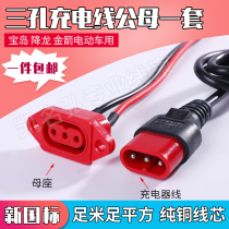 Golden Arrow Xianglong Baodao new national standard electric vehicle charging port three-hole male and female plug socket charger output line