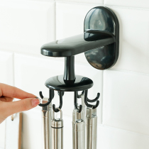 Kitchen Swivel Hook Shelving Pan Scoop Spoon Containing Shelf Free of perforated Wall wall-mounted theware cookware Supplies