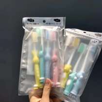 Sugar mothers silicone childrens suction cup fine soft hair cartoon toothbrush 9 9 9 hair 3 packs (1 pack 4)