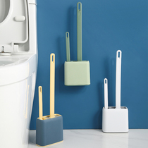 Silicone Toilet Brush Without Dead Angle Wash toilet Toilet Brush Hanging Wall Type Wall-mounted Home Toilet Clean Net Red