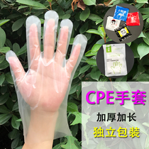 Thickened extended disposable cpe gloves eating crayfish food film catering frosted cpe gloves extra thick