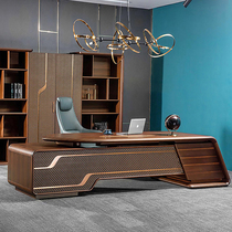 New Chinese style solid wood boss desk Office desk President desk Simple large desk Light luxury modern ebony wood furniture customization