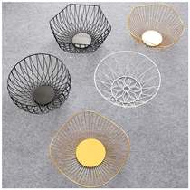Coffee table storage box fruit plate dining table household iron fruit basket hollow fruit pot creative Nordic snack storage