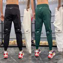 2021 summer Thin Ice Silk fast-drying pants Tide brand Korean sports casual pants fast hand shake sound same male Haren pants