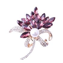 Izu Korean fashion glass brooch Blossom brooch button clothes accessories anti-light pin