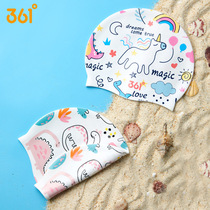 361 degree children's swimming cap boys and girls children and teenagers comfortable waterproof silicone swimming cap