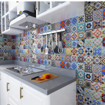 Hot-selling hand-painted small tiles Nordic Mediterranean style flower pieces 100 garden tiles stair tiles bathroom floor tiles 300