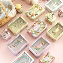 Bunny Lulu rectangular film skylight tinplate box egg box gift box cookie baking packaging box