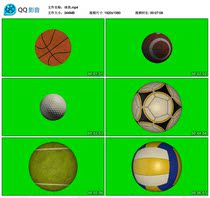 3D basketball football volleyball rugby golf tennis handball softball ball green screen matting video material