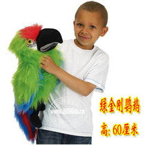 Parrot hand puppet toy mouth can move and sound bird hand puppet Animal ventriloquist hand puppet performance props