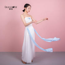 Lyu Song Classical Dance Side Slit color collage Broadlegged Pants Woman Middle Country Wind to Fly Out of Double Loose Practice Pants