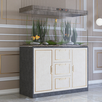 Light luxury fish tank cabinet bottom cabinet European ultra-white grass tank bottom filter cabinet shelf with drawer Aquarium base Living room cabinet
