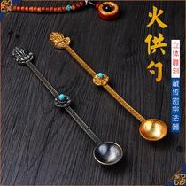Buddhist supplies Tibetan pure copper fire for spoon temple ghee spoon tantric ware manna spoon multi-purpose round spoon