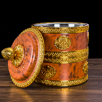 Tibetan eight auspicious bamboo box Double ghee box Auspicious candy box Fruit box with stainless steel liner