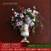 European classical style high-grade resin vase Villa living room Hotel decoration fake flower Simulation flower entrance