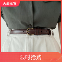 Retro small belt ladies ins style all-match jeans belt thin black decoration simple belt soft summer tide