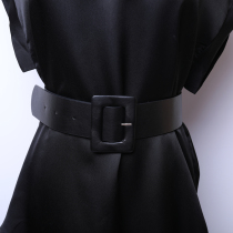 Womens wide belt dress all-match ins style trousers with Korean style fashion simple womens black decorative belt