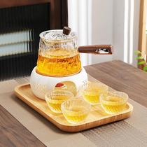 Fruit teapot cup set glass teapot candle heating base multi-functional electric cooking tea furnace afternoon tea set