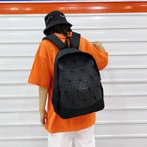 Personality Super fire laser bag geometric color change new mens fashion trend backpack bag travel backpack female student tide