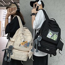 Couples schoolbag female 2021 New backpack junior high school students female backpack female backpack female summer shoulder male ins tide cool