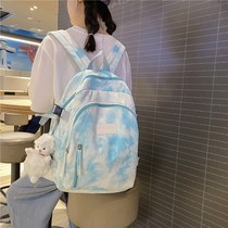 2021 new tie-dyed schoolbags female Korean junior high school students travel travel backpack summer
