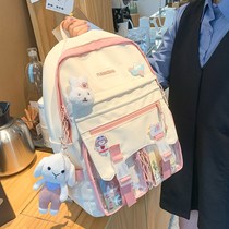 Backpack female summer Korean schoolbag female high school student primary school students third to sixth grade cute white backpack
