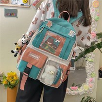 Hipster school bag female high school students junior high school students Korean version of girls ins transparent bag travel backpack summer