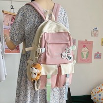 Multi-Pocket Color school bag female ins Korean version of Mori junior high school students large capacity backpack computer backpack
