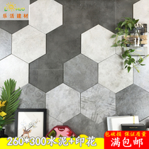 Hexagonal brick Nordic small tile Hexagonal tile Bathroom wall brick Kitchen non-slip floor tile Cement brick tile