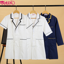 White coat skin manager tattoo beauty clothes beauty salon beautician work clothes short sleeve female high-end Korean version